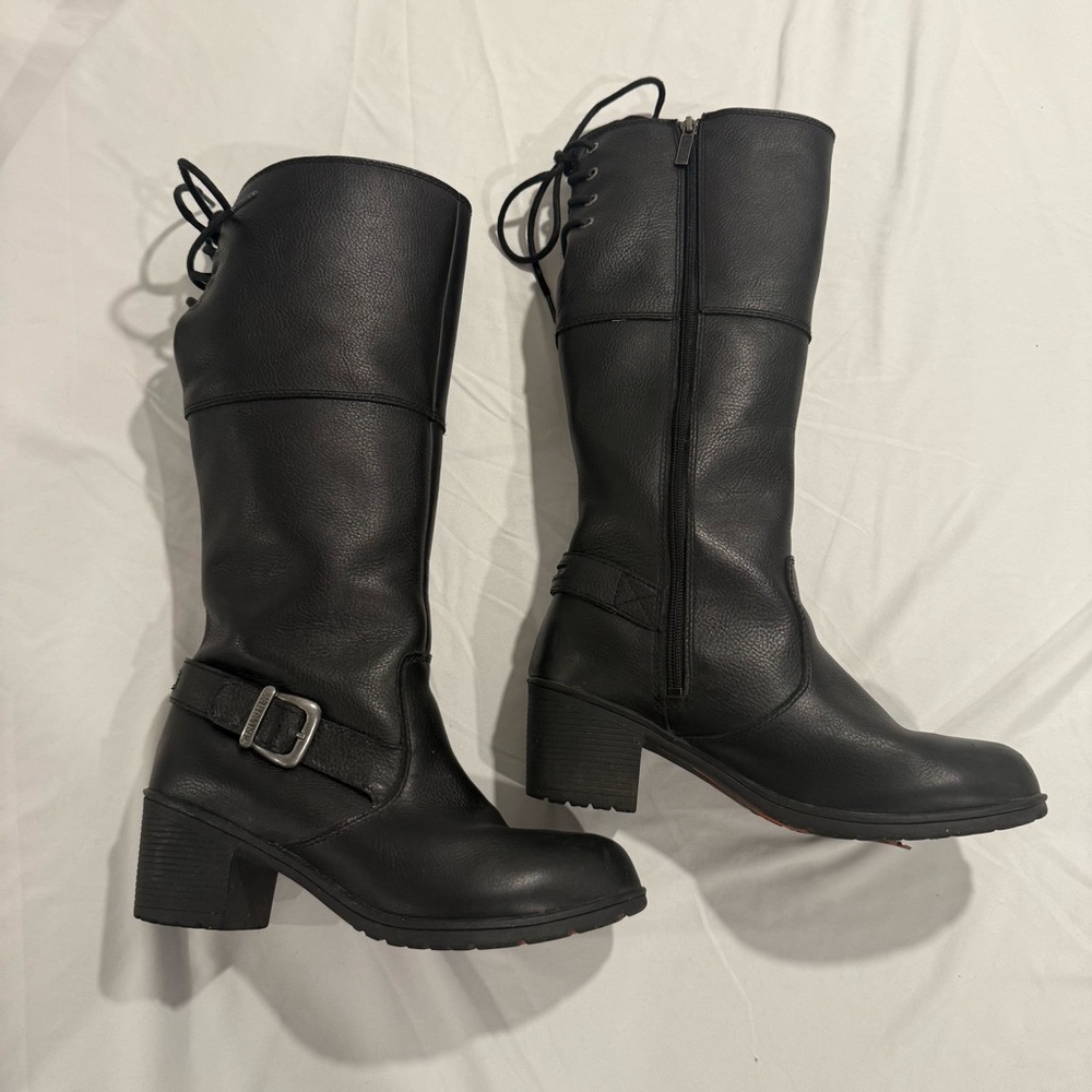 Harley-Davidson Waterproof Gilman Black Heeled Leather Boots